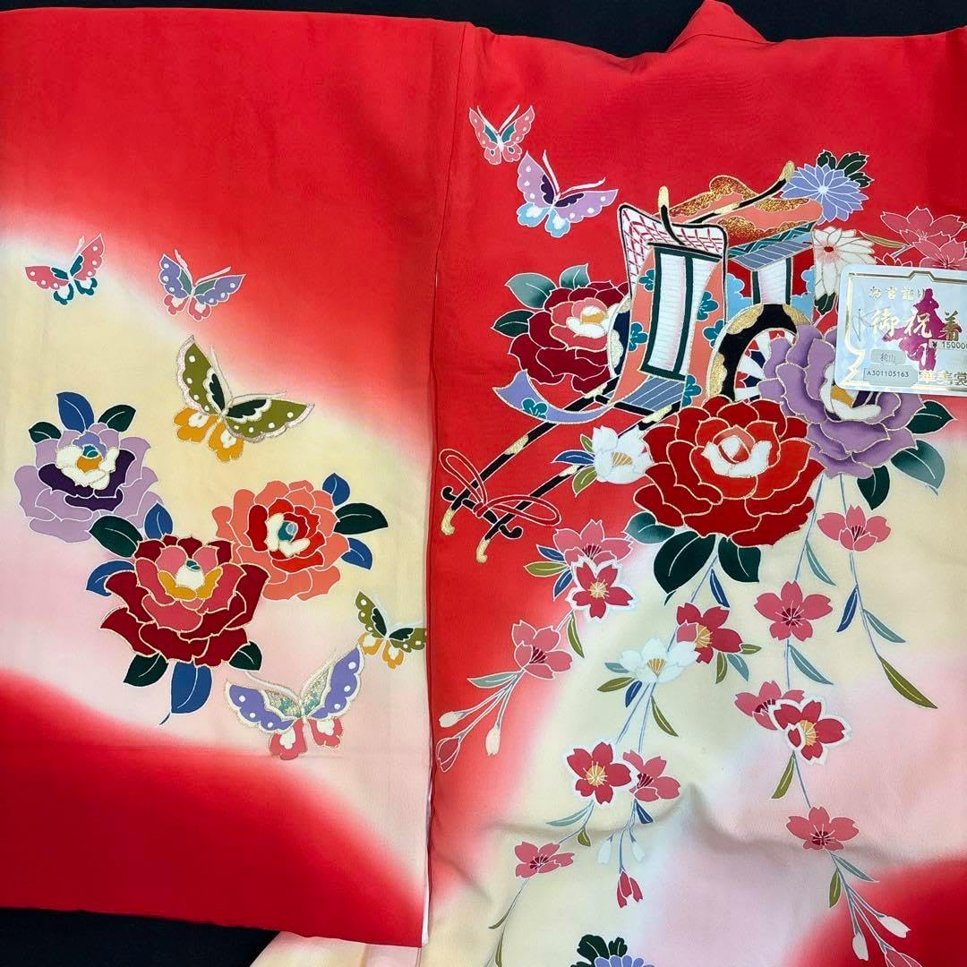 新品☆最高級正絹産着（祝着）特選京友禅手描き美術特選ボカシ染古典